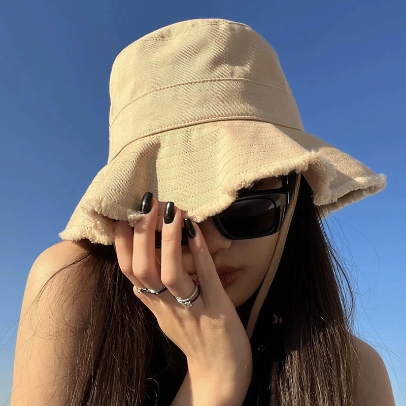 The Tassel Brim Foldable Bucket Hat