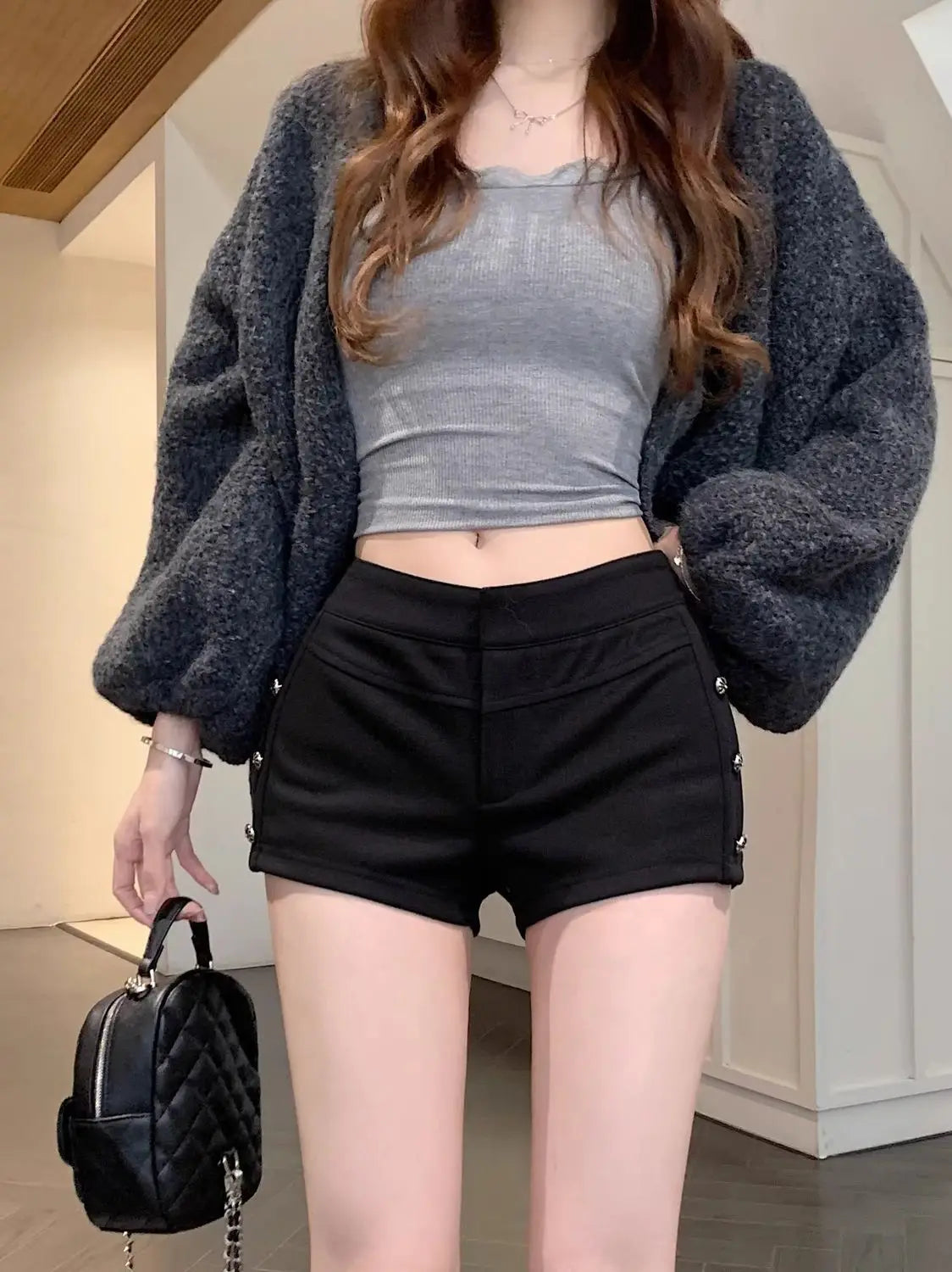 Female Short Pants Black Booty Skinny Willow Ding Women's Shorts Flowy Streetwear Korean Style Elegant Hot Comfy Youthful Jorts