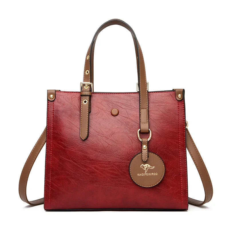 The 3-Layer Vintage Leather Tote
