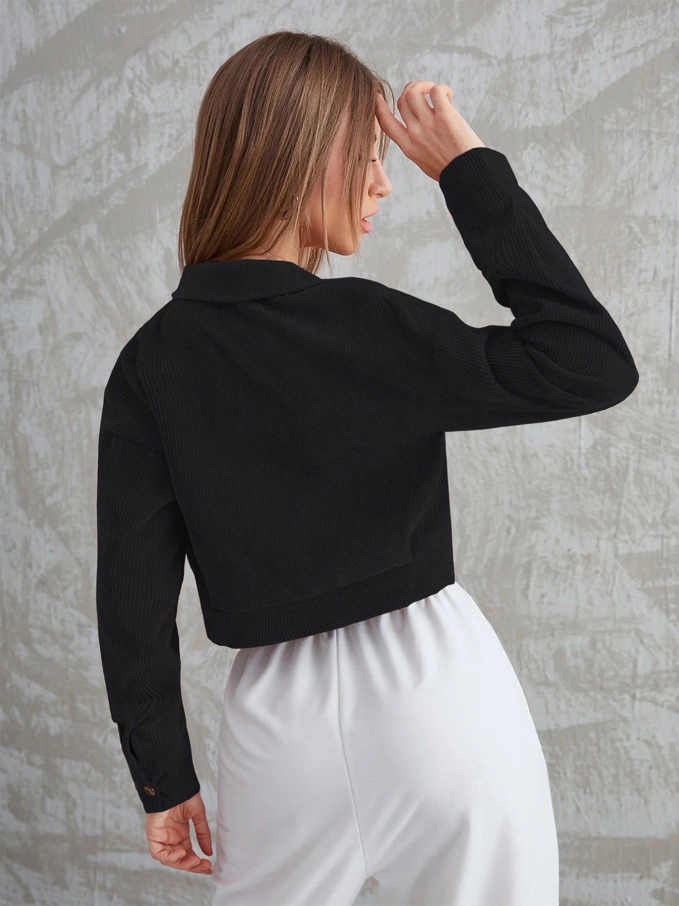 Women's New Corduroy Long Sleeve Jacket Autumn Winter Casual Lapel Quilted Single Button Coat Stylish Feminine Outerwear