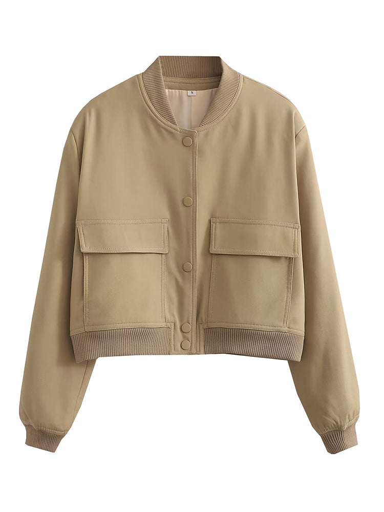 The V-Neck Solid Bomber