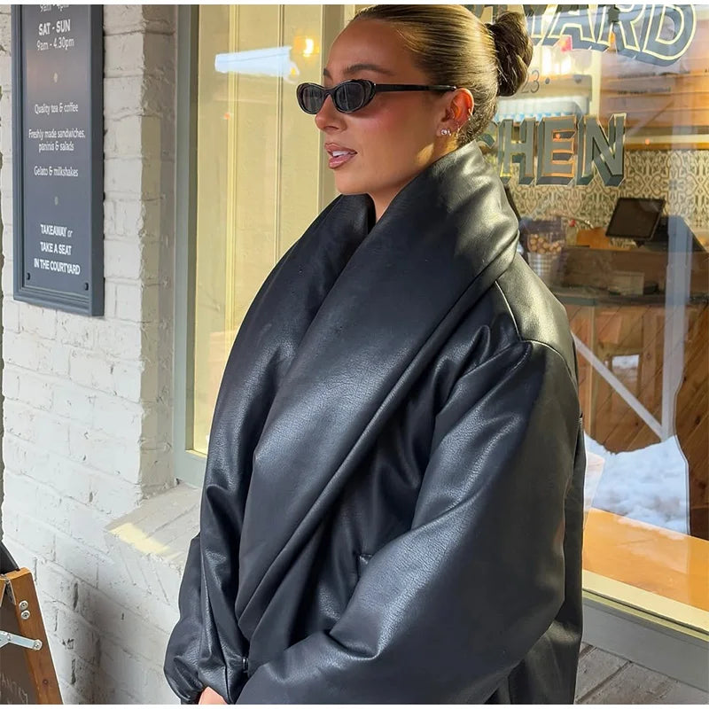 Solid Thicken Short Woman Coats Turn-down Collar Long Sleeve Covered Button Warm Outerwear 2025 Autumn Winter New Lady Jackets
