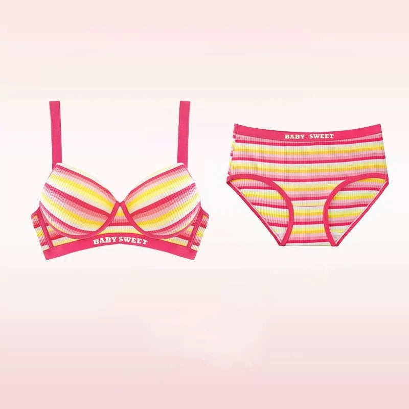 Sexy Bra for Women Tops Dopamine Rainbow Girl Seamless Bra Steel Ring Free Underwear Lingerie Bralette