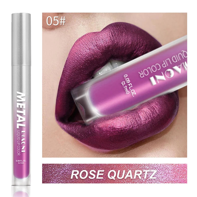 The 12-Color Metallic Shimmer Lip Gloss Set