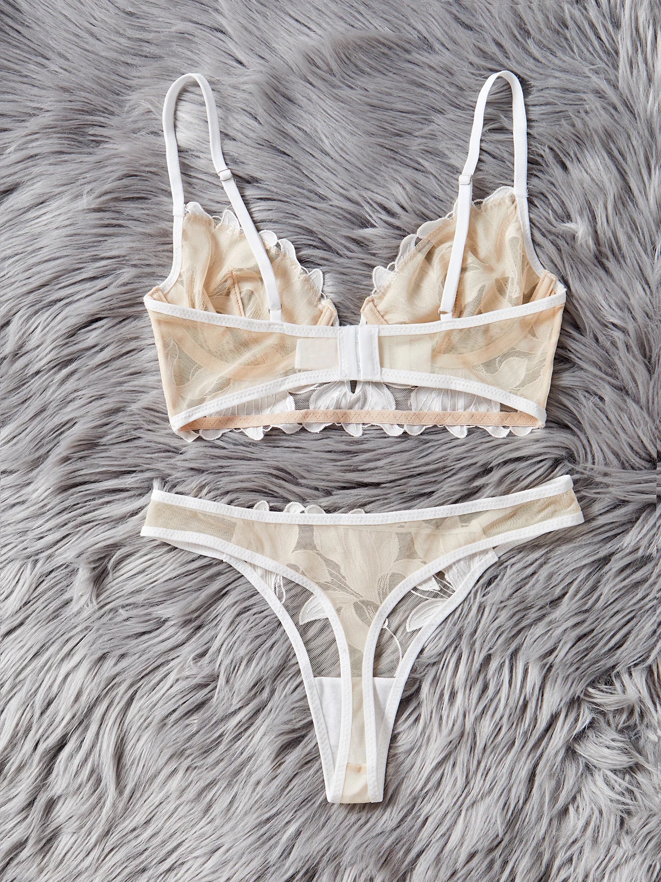Floral Valentine Charming Brief Panty Underwear Sexy Nighty Fancy V Underwear Brief Set for Lady