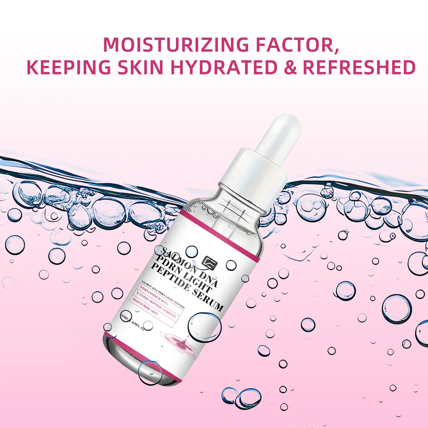 SALMON DNA PDRN LIGHT PEPTIDE SERUM: Lightweight Hydrating, All Skin Types, Sensitive-Safe, Ideal for Daily Routine