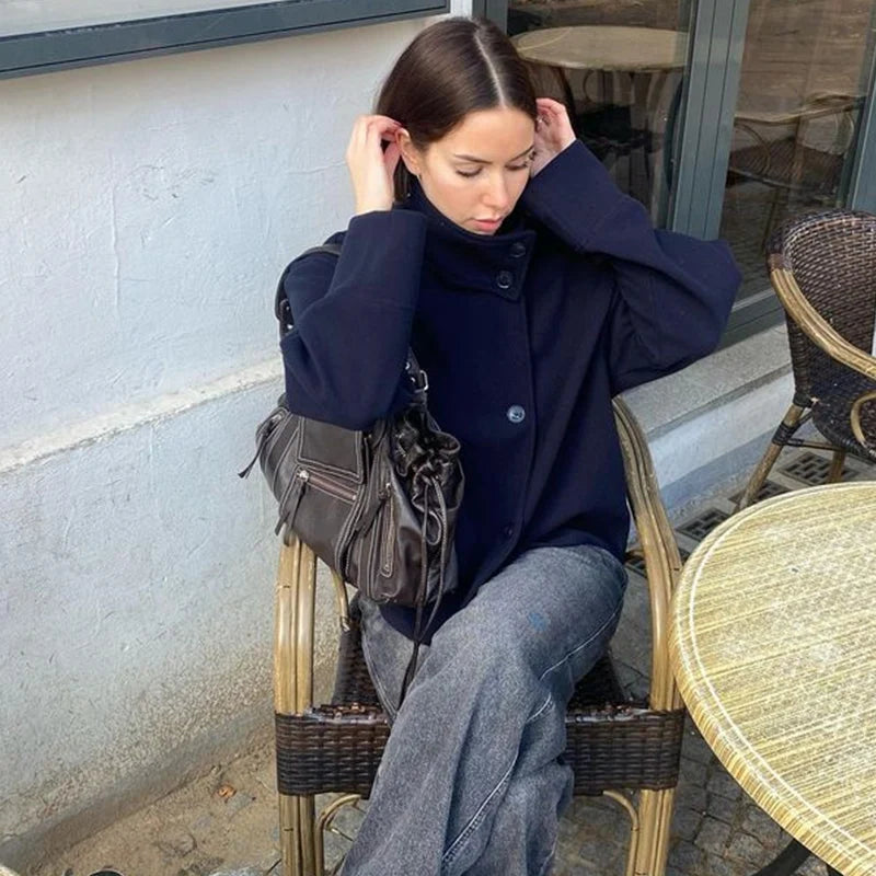 The Woolen Stand Collar Coat