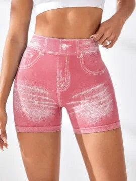 The V-Back Faux Denim Short