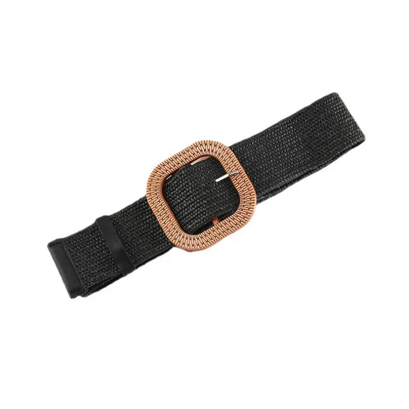 The Woven Straw Skinny Belt