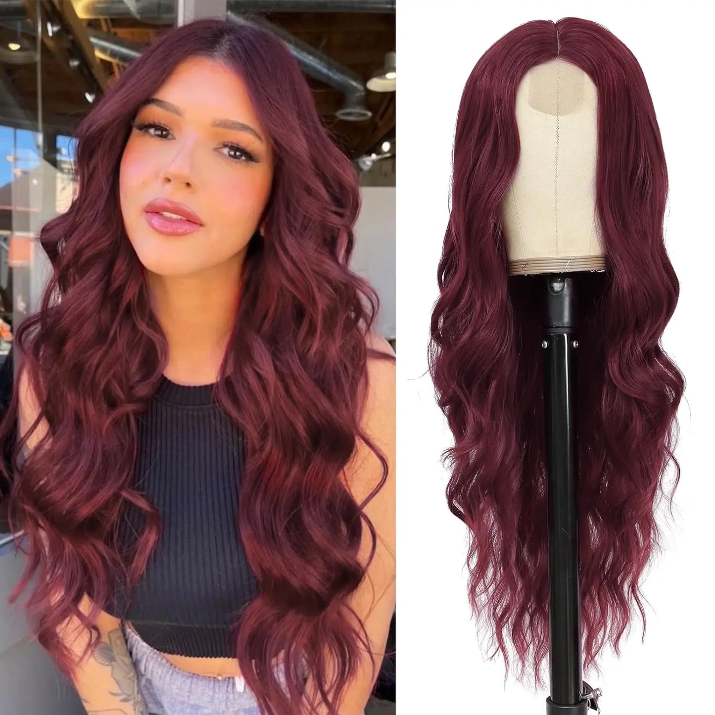 The 26-Inch Middle Part Lace Wavy Wig