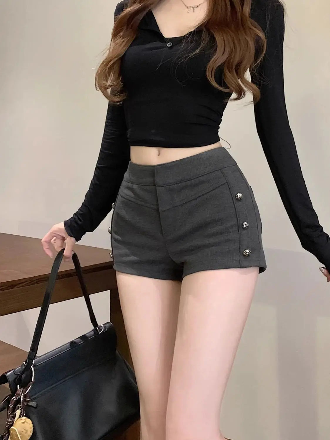 Female Short Pants Black Booty Skinny Willow Ding Women's Shorts Flowy Streetwear Korean Style Elegant Hot Comfy Youthful Jorts