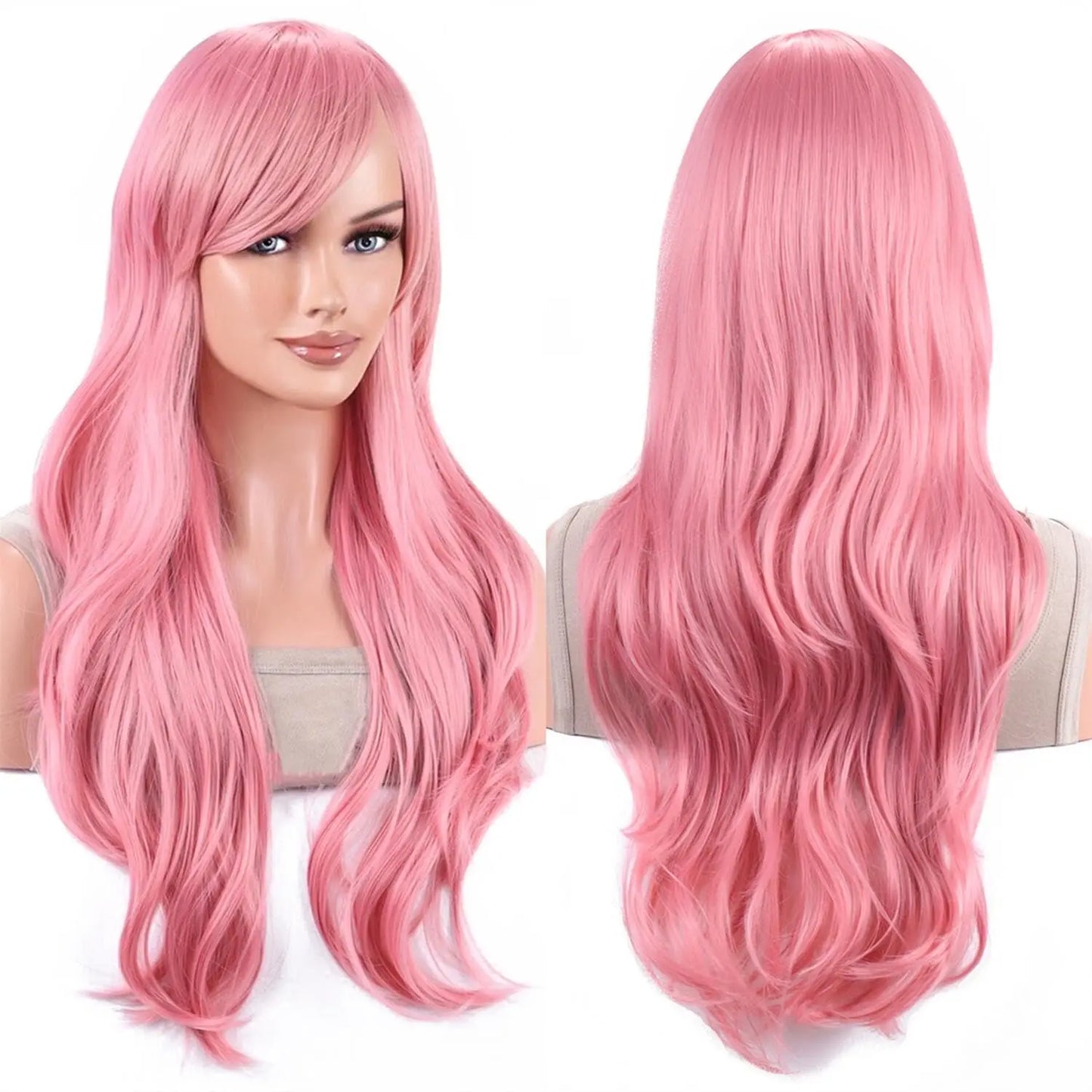 The 70CM Long Wavy Curly Heat-Resistant Wig