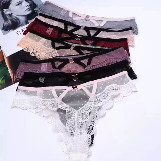 Sexy Lace Thong Women Lace Low Waist Panties Sexy Transparent Underwear Ladies Briefs Lingere Panty Underware Womens Lingerie
