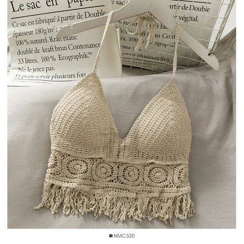 The Tassel Halter Crop Top