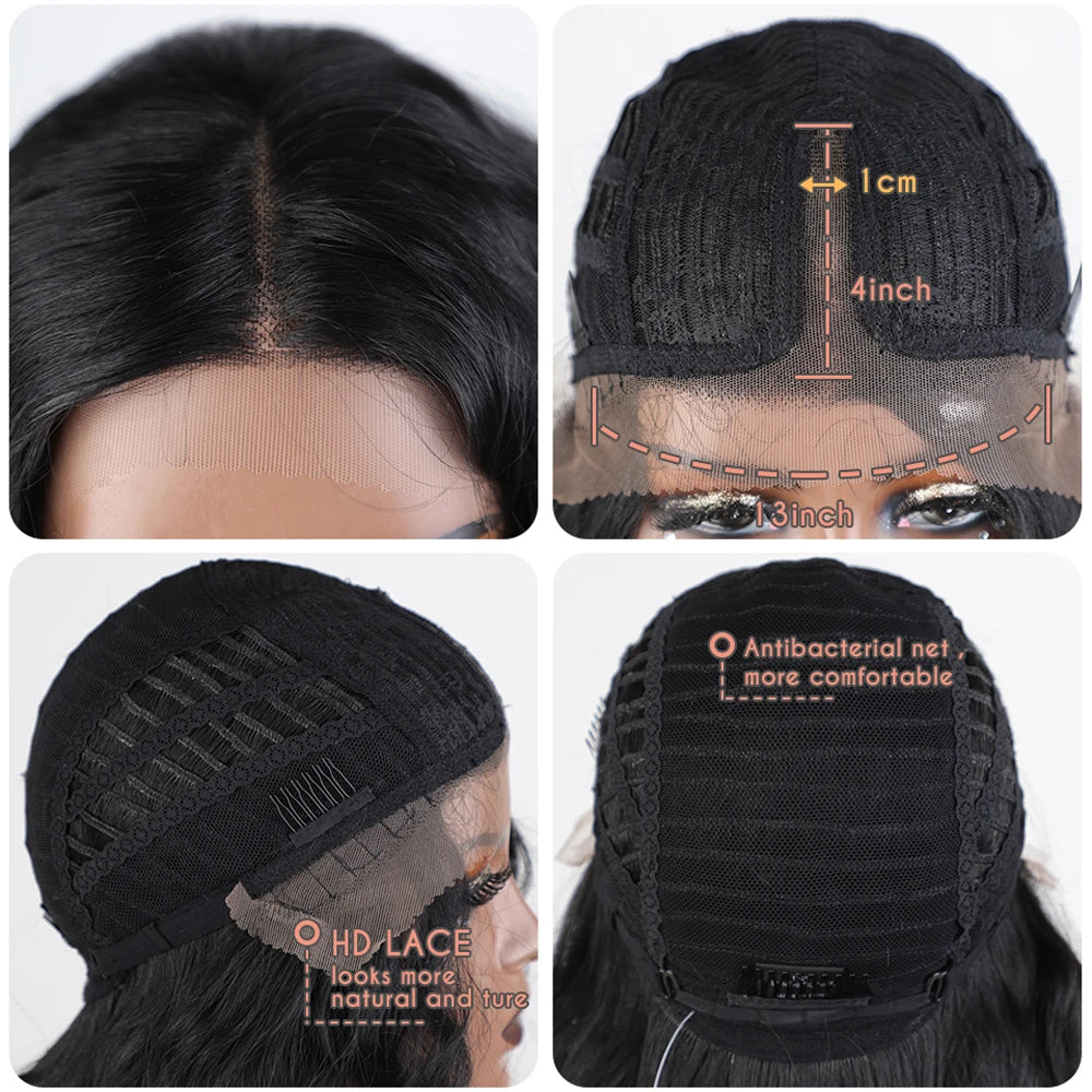 Synthetic Lace Front  Wig 30" Ombre Blonde Black Wig Baby Hair Wigs Long Wavy Hair Lace Wig For Women Lace Front Wig Cosplay Wig