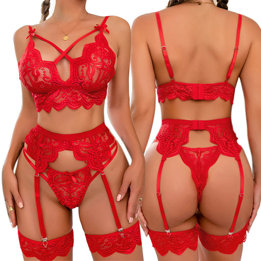 The 3-Piece See-Through Garter Lingerie Set