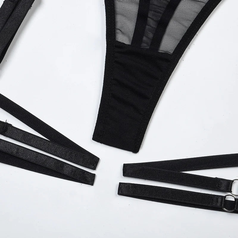 The 3-Piece Backless Garter Bodysuit Set