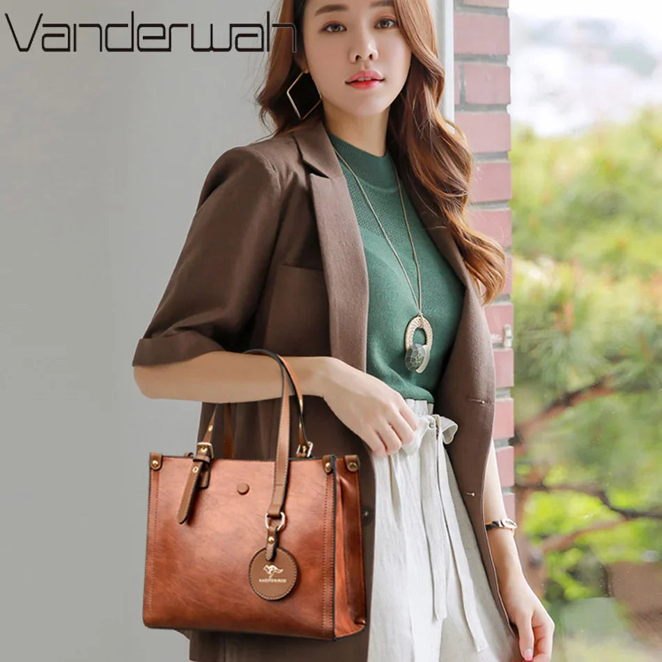 The 3-Layer Vintage Leather Tote