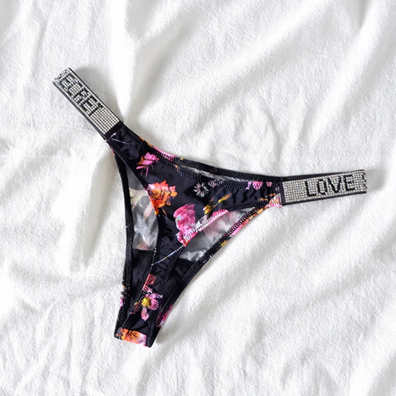 The 5-Pack Rhinestone Diamond Thong Set