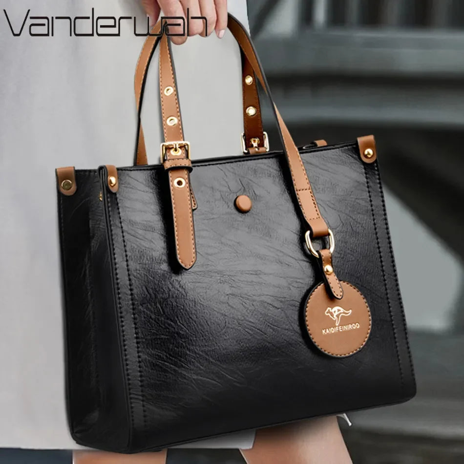 The 3-Layer Vintage Leather Tote