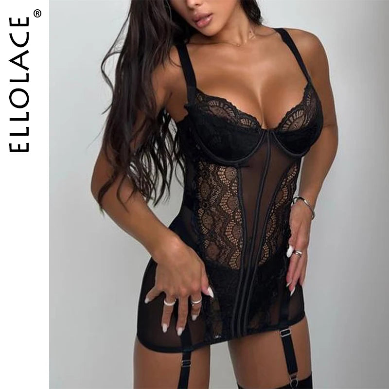The Willowy Corset Lace Mini Dress Set