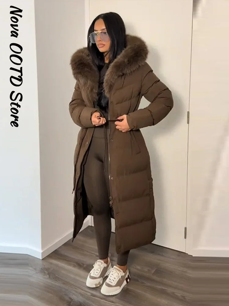 The Belted Fur Hood Parka