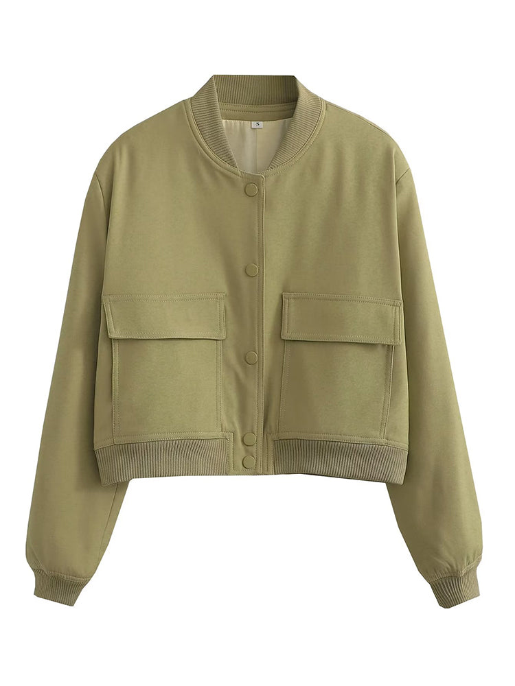 The V-Neck Solid Bomber