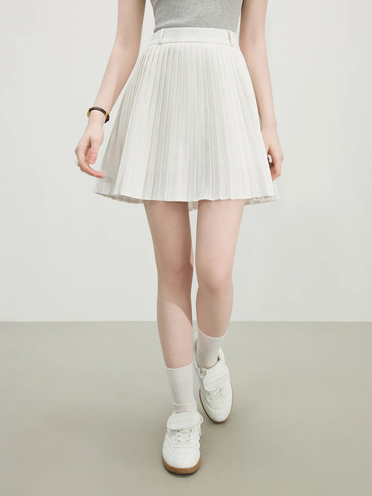 The Wool-Blend Pleated Office Mini