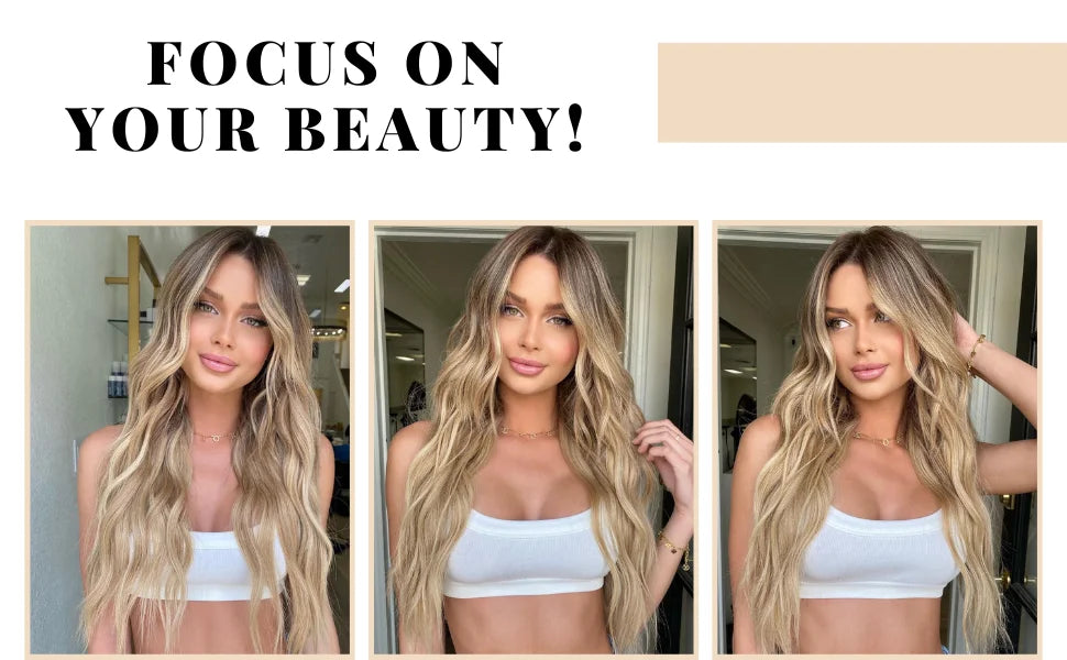 The 26-Inch Middle Part Lace Wavy Wig