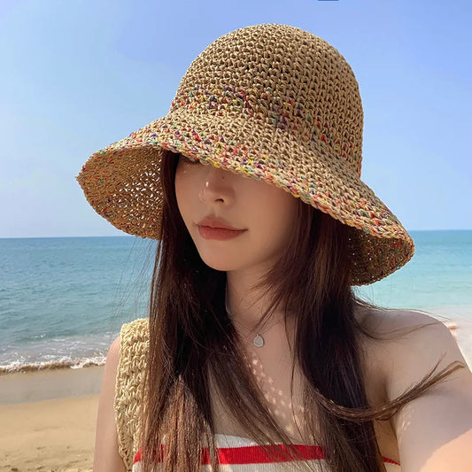 The Wide Brim Straw Bucket Sun Hat