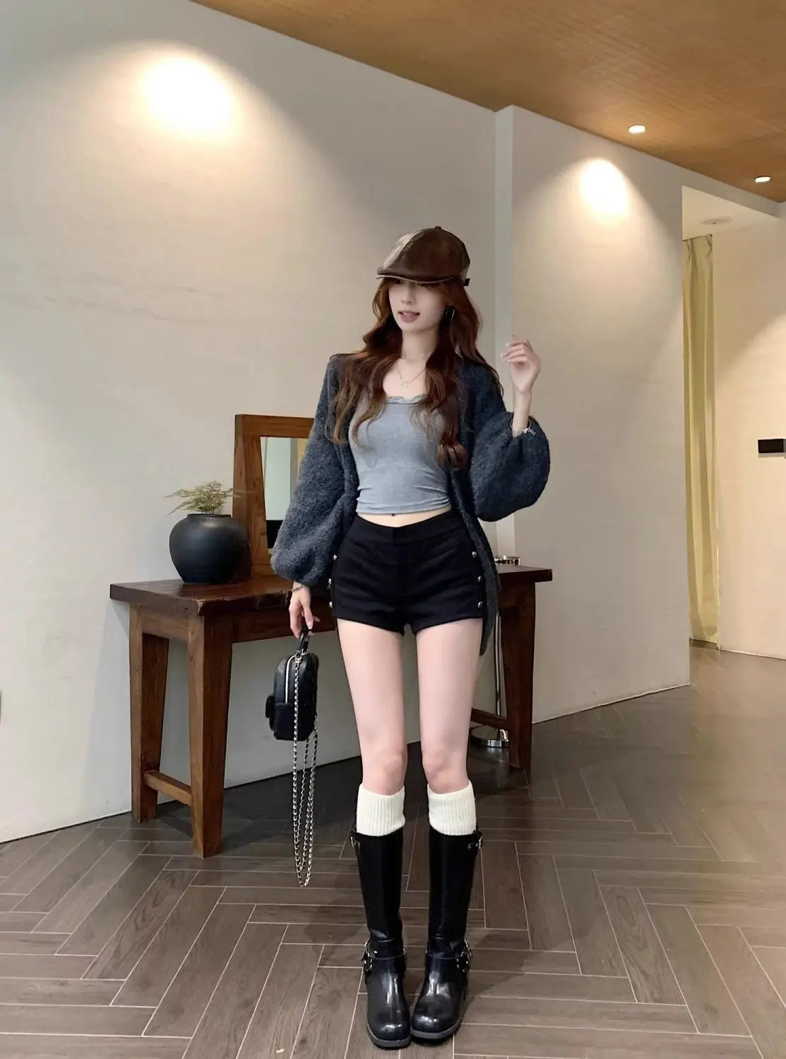 Female Short Pants Black Booty Skinny Willow Ding Women's Shorts Flowy Streetwear Korean Style Elegant Hot Comfy Youthful Jorts