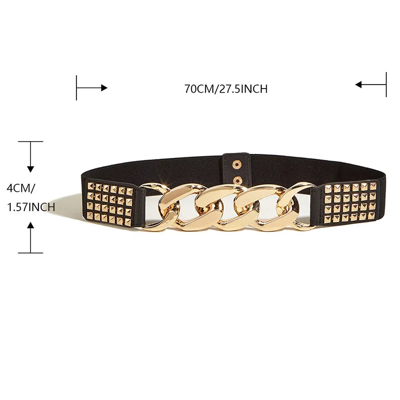 The Studded Punk Elastic Chain Belt