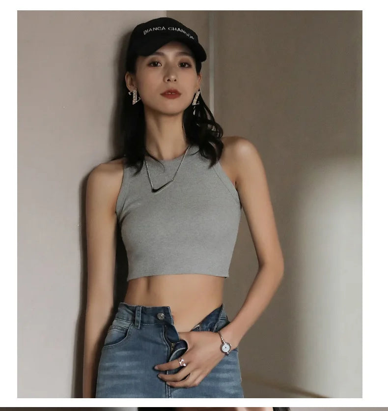The Bare Navel Backless Crop Vest