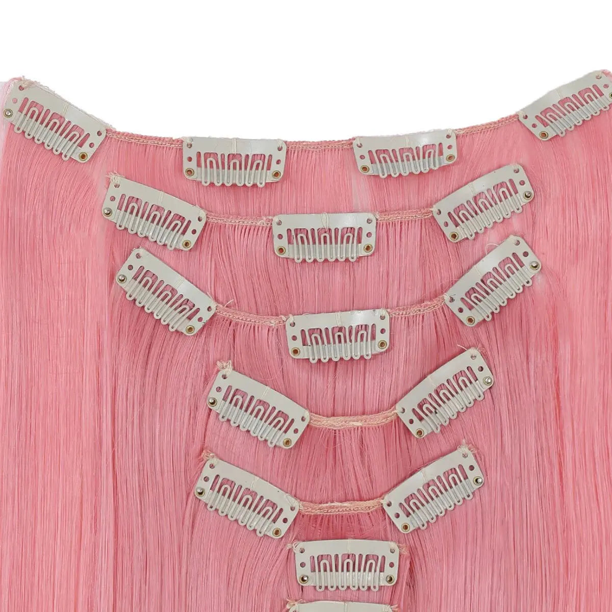 The 60CM Pink Straight Clip-In Hair Extensions