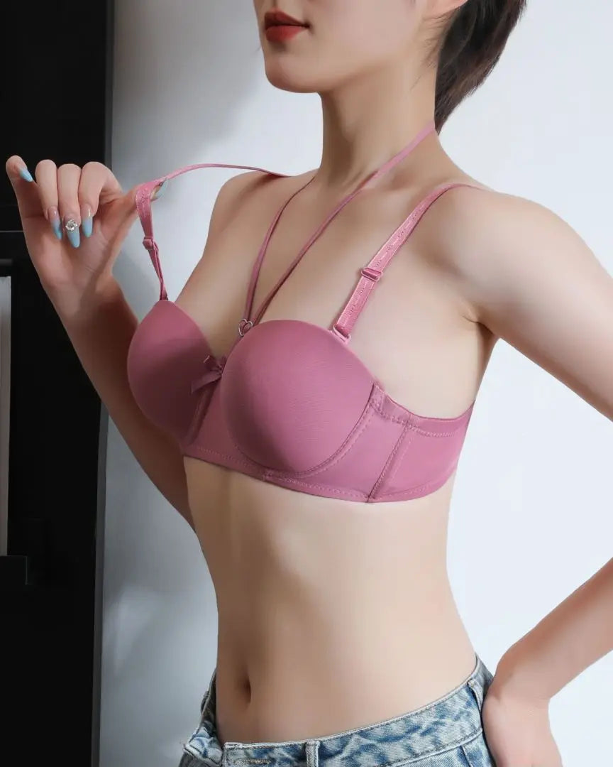 Gratitude More Than Ten Years Of Companionship Buy 3 Bras Get 1 Jewelry Free Neck-Hanging Bra With Two Wearing Gather Sexy Back
