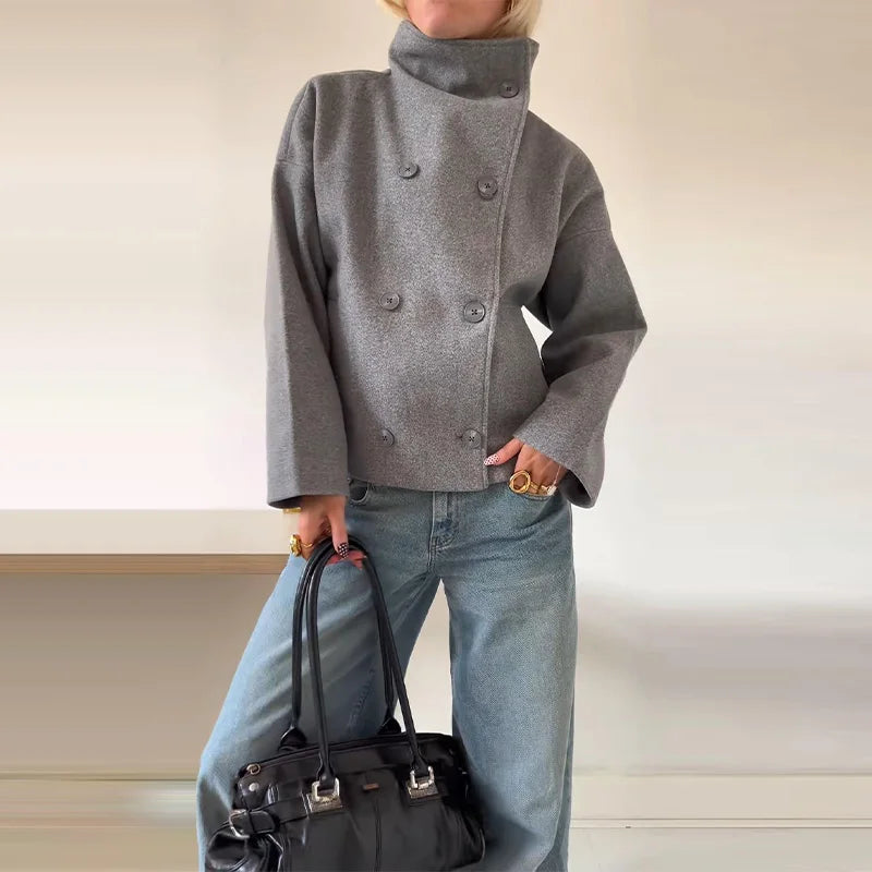 The Woolen Stand Collar Coat