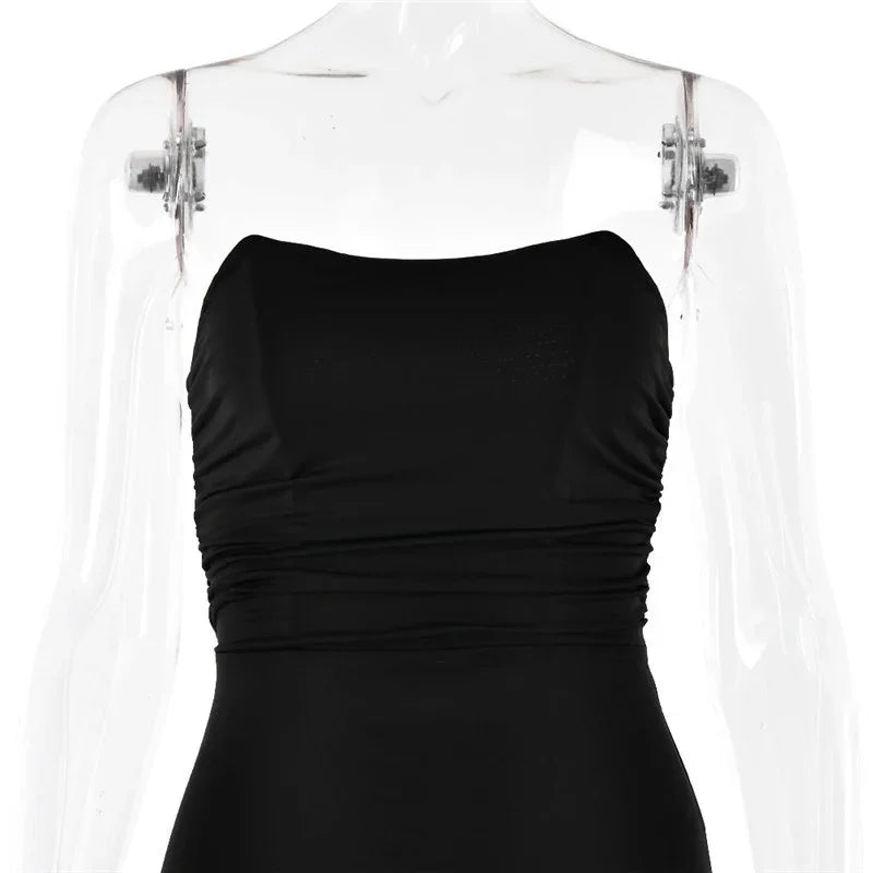 The Strapless Lace-Up Maxi