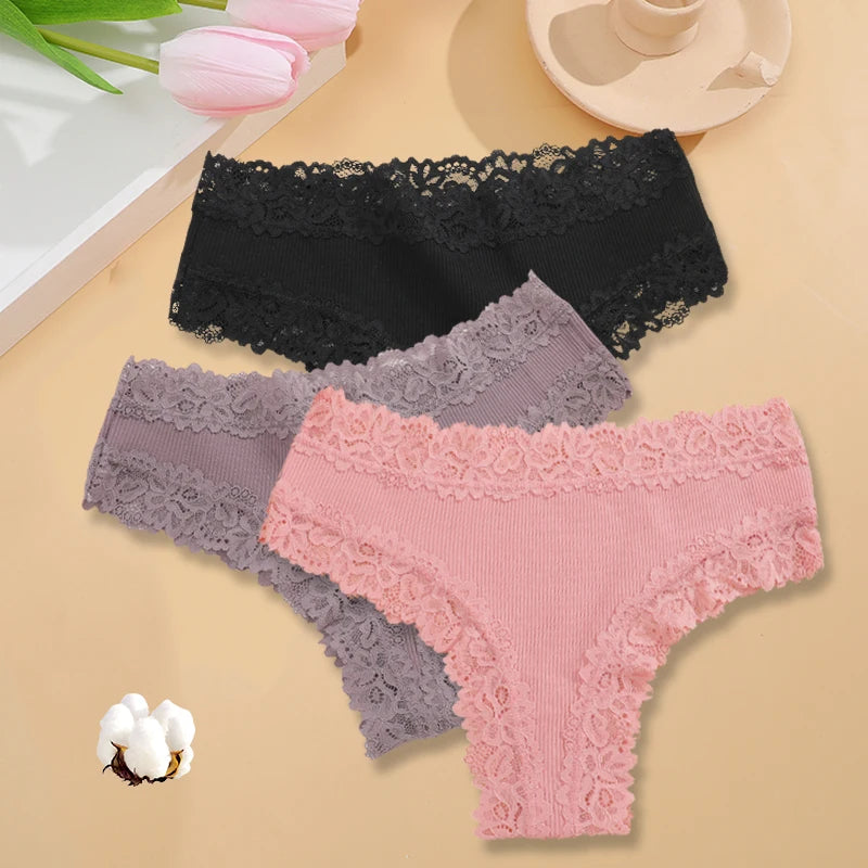 The 3-Pack Brazilian Lace G-String Set