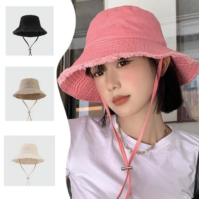 The Tassel Brim Foldable Bucket Hat
