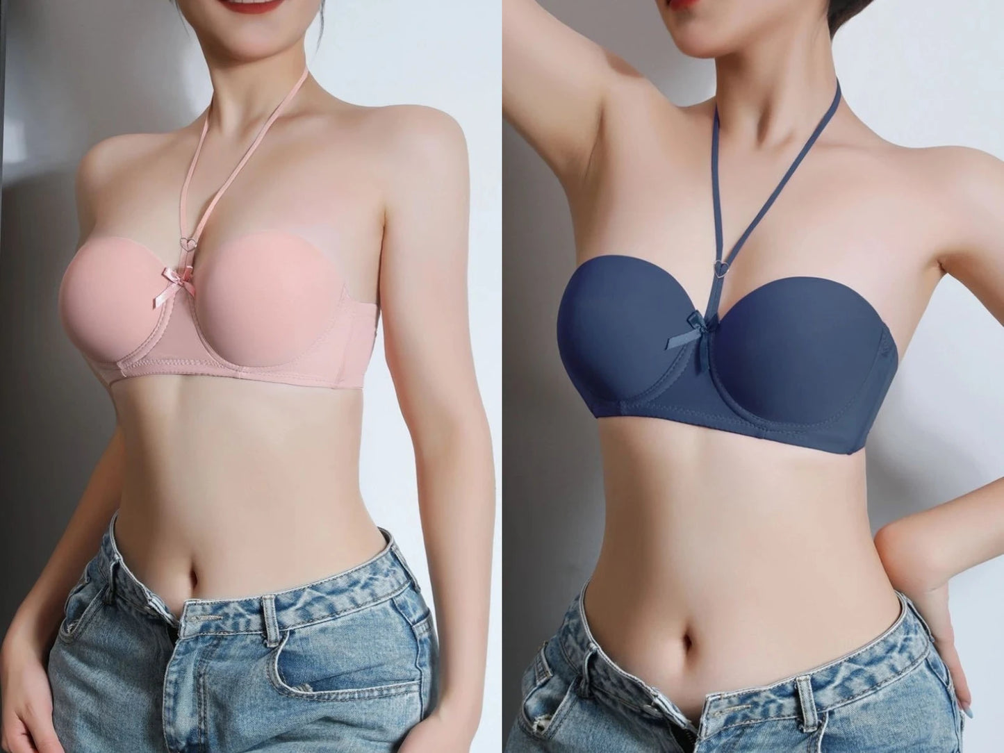 Gratitude More Than Ten Years Of Companionship Buy 3 Bras Get 1 Jewelry Free Neck-Hanging Bra With Two Wearing Gather Sexy Back