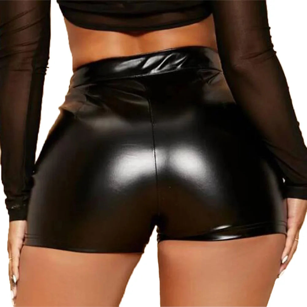 The Wet Look PU Booty Short