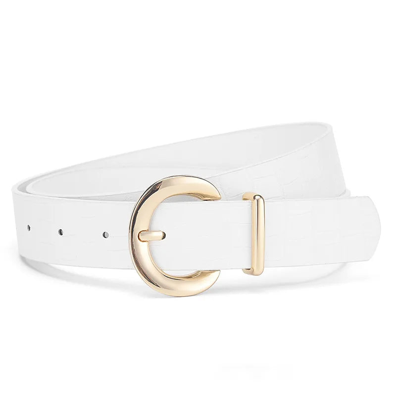 The Alligator Pattern Gold Buckle Belt
