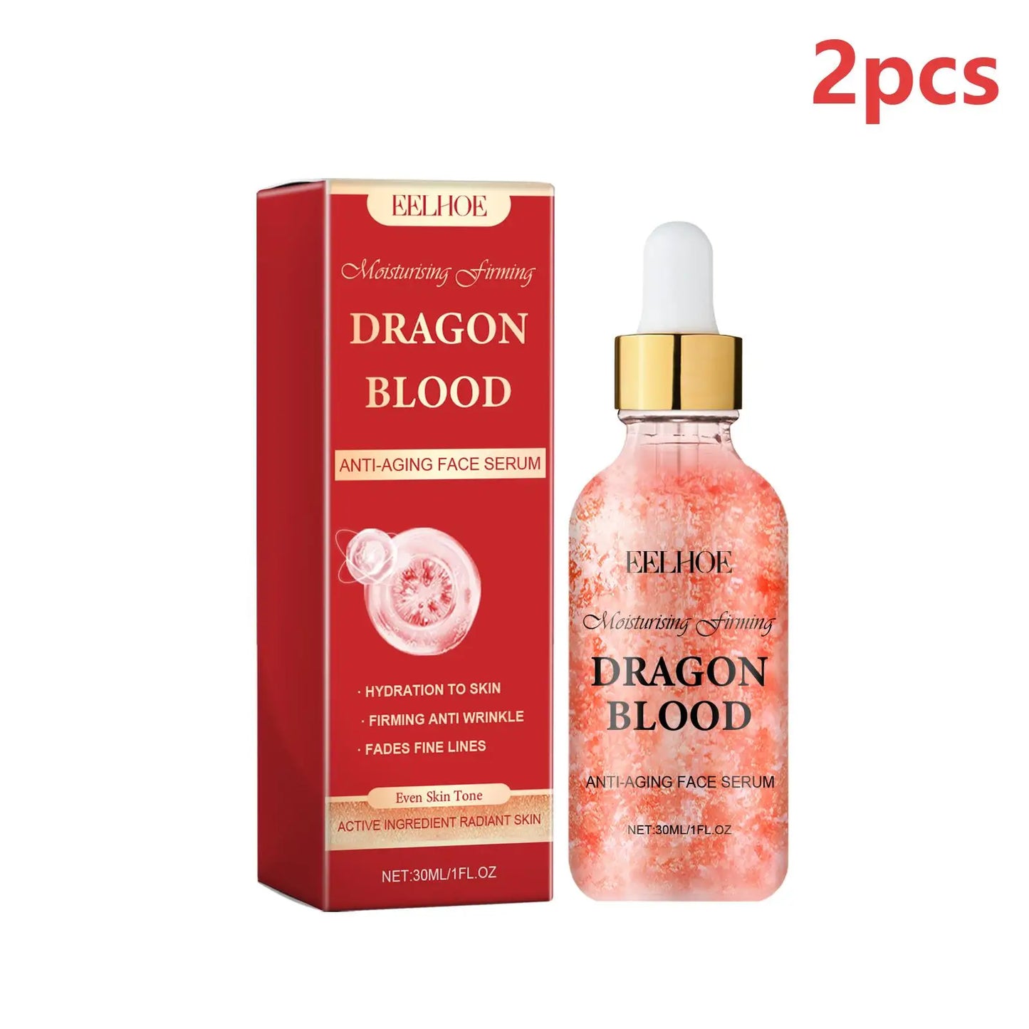 EELHOE Dragon Blood Serum Firm Skin Tightening Moisturizing Facial Rejuvenation Deep Hydration Face Care Anti-Wrinkle Serum 30ml