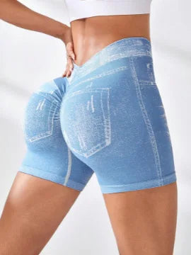 The V-Back Faux Denim Short