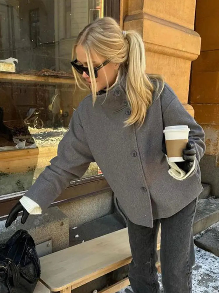 The Woolen Stand Collar Coat