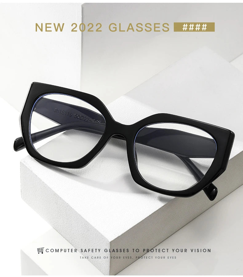 The Transparent Anti-Blue Light Polygon Glasses