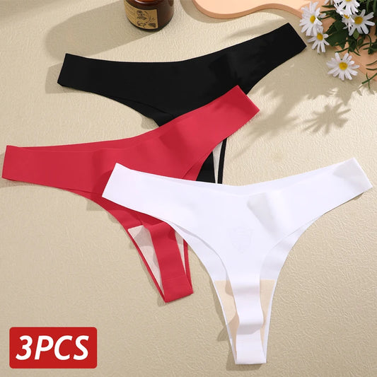 The 3-Pack Ice Silk V-Waist Thong Set