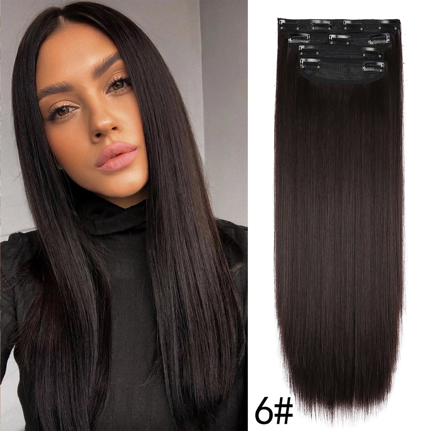 The 20-Inch Long Wavy Clip-In Hairpiece Set (4pcs)