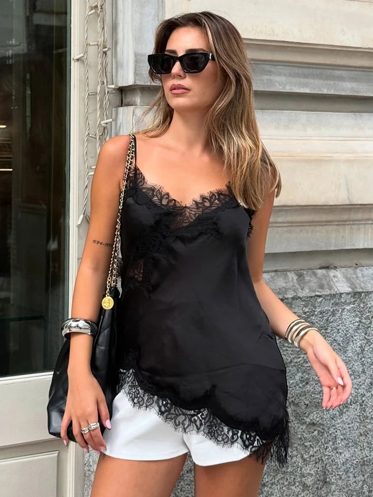 The Asymmetric Lace Camisole