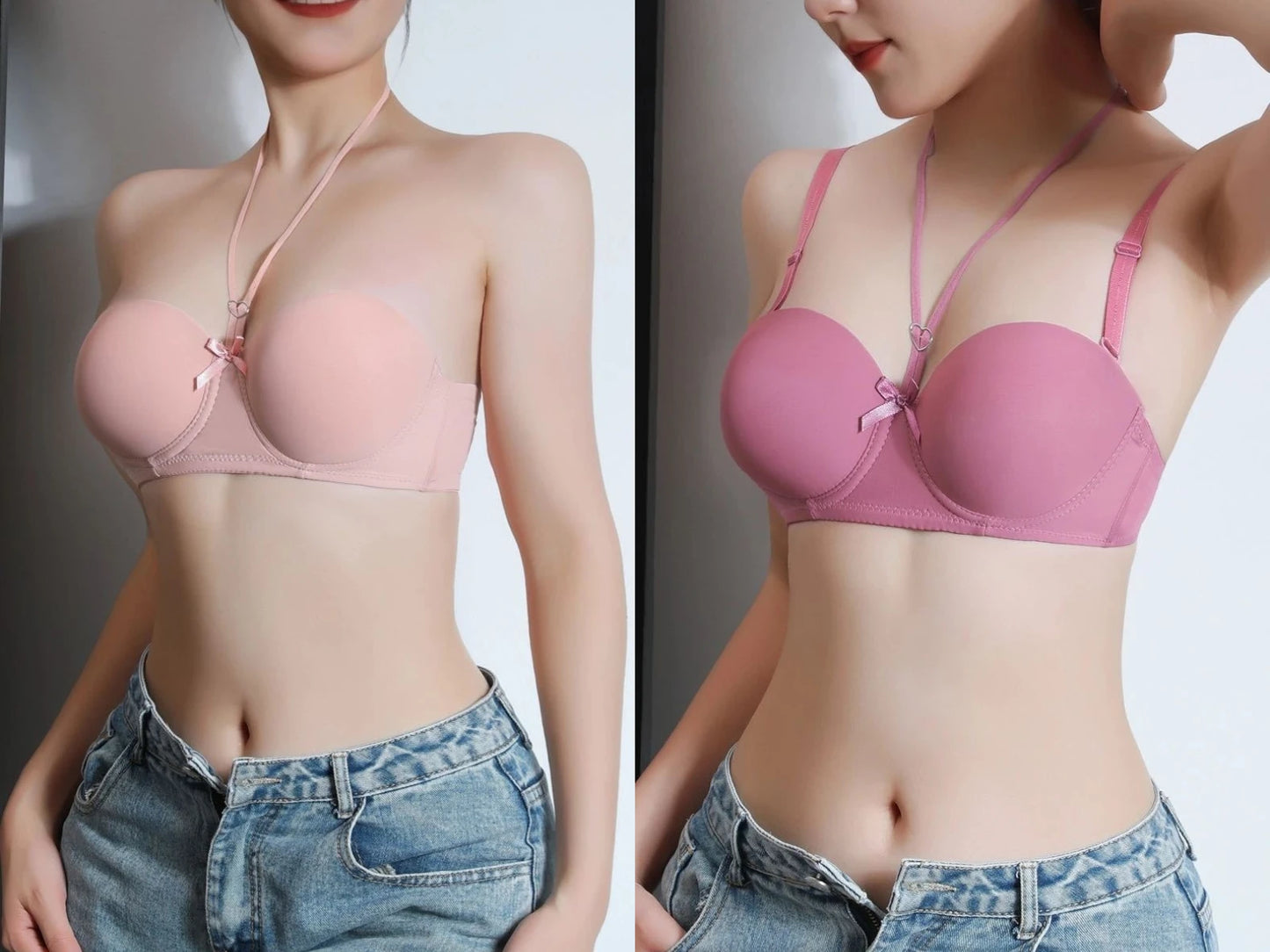 Gratitude More Than Ten Years Of Companionship Buy 3 Bras Get 1 Jewelry Free Neck-Hanging Bra With Two Wearing Gather Sexy Back